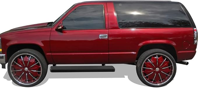 APS 6in Black Stainless Steel Running Boards Compatible with Chevy GMC CK Pickup Regular Cab 88-98