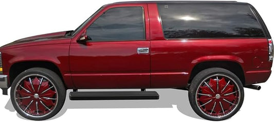 APS 6in Black Stainless Steel Running Boards Compatible with Chevy GMC CK Pickup Regular Cab 88-98