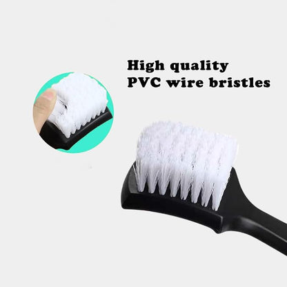 Tire & Carpet Brush - Scrub Brush for Floor Mats & Car Interior (Black & White)