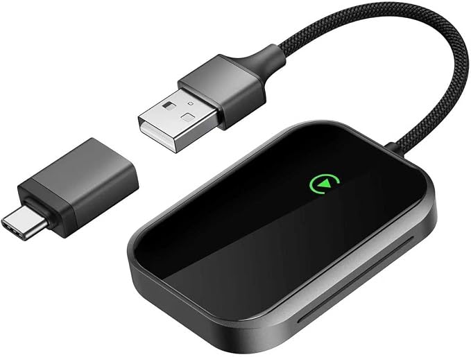 Wireless CarPlay Adapter for iPhone, Apple CarPlay Wireless Adapter USB-C, Bluetooth Connection, Auto-Switch for Multiple iPhones, Fast & Stable, iOS 10+