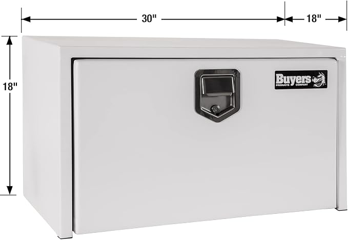 Buyers Products - 1702203 Underbody Truck Box With Paddle Latch, White Steel, 18 x 18 x 30 Inches