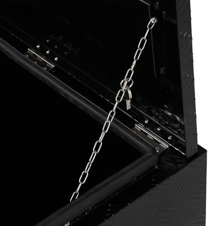 30“L x 17" W x 18" H Aluminum Underbody Truck Toolbox with Lock | Waterproof Square Truck Storage Organizer Chest for Pick Up Truck Bed, RV Trailer, Van, Black Tool Box