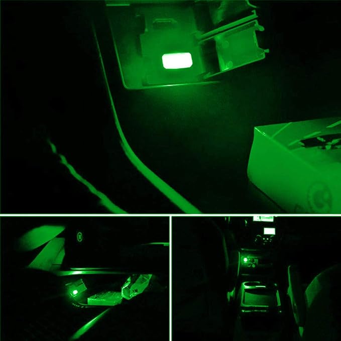 iJDMTOY Emerald Green USB Plug-in Miniature/Nano LED Car Interior Ambient Accent Lighting Kit