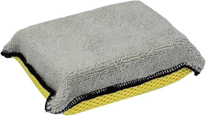 Maxshine Premium Microfiber Waxing Applicator for Car Detailing, Yellow & Grey, 9x13x4cm, 12 Pack