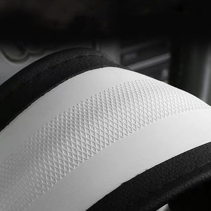 LKWLIKEI Nappa Leather Ultra-Thin Steering Wheel Cover, for Tesla Model 3/Y Steering Wheel Cover, Non-Slip Design and Interior Modification of car Accessories （Black and Red）