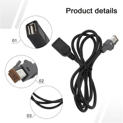 Aftermarket Android Car Radio Stereo 4 Pin Original USB Cable Adapter Male to USB Plug Connector Cord Compatible for Subaru Outback Suzuki Vitara SX4