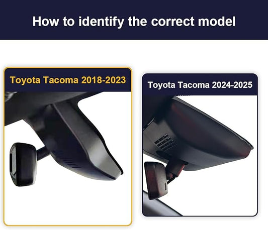 Fitcamx Front 4K and Rear 1080P Dash Cam Adapts for Toyota Tacoma 2018 2019 2020 2021 2022 2023 Limited TRD Sport Off-Road Pro SR5 SR (N300), OEM Style, Dual Loop Recording WiFi, G-Sensor, 128GB Card