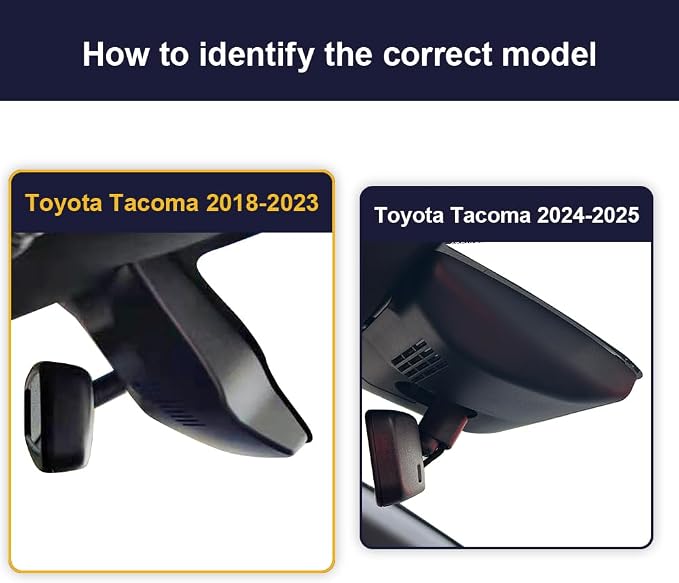 Fitcamx Front 2K and Rear 1080P Dash Cam Adapts for Toyota Tacoma 2018 2019 2020 2021 2022 2023 Limited SR5 SR TRD Sport Off-Road Pro, OEM Look, Dual HD Video WiFi, Loop Recording G-Sensor, 64GB Card