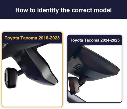 Fitcamx 4K Dash Cam Compatible with Toyota Tacoma 2018 2019 2020 2021 2022 2023 Limited SR5 SR TRD Sport Off-Road Pro, OEM Factory Look, 2160P Video WiFi, G-Sensor Loop Recording, Plug&Play, 64GB Card