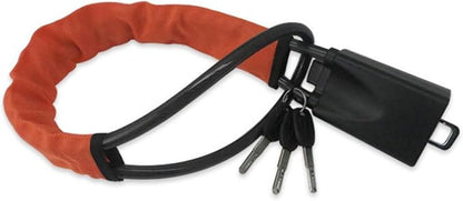 for Car Steering Wheel Lock Steel Cable Rope Extended and Thick Safety Belt Buckle General Automobile Front Anti-Theft(Orange)