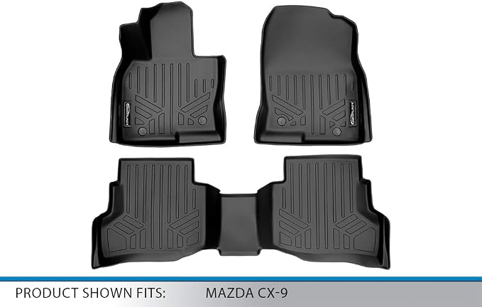SMARTLINER Custom Fit 2 Row Floor Mats Compatible with 2016-2023 Mazda CX9