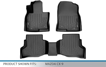 SMARTLINER Custom Fit 2 Row Floor Mats Compatible with 2016-2023 Mazda CX9