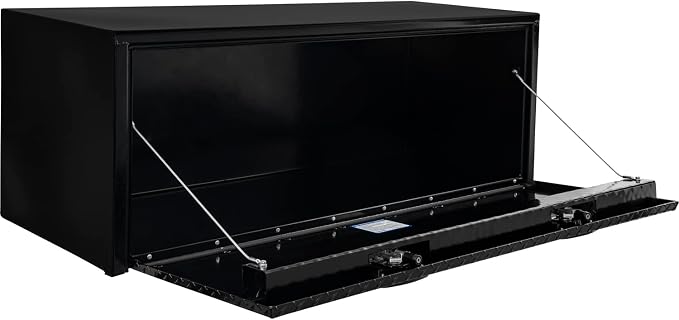 Buyers Products 1702510 Black Steel Truck Tool Box With Aluminum Diamond Tread Door, 18 x 18 x 48 Inch, Made In The USA, Truck Box for Organization & Storage, Job Tool Chest, Contractor Toolbox