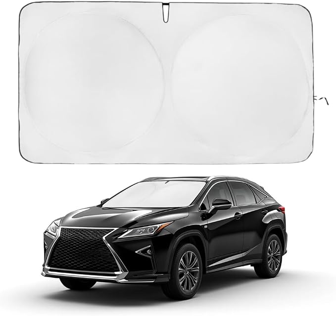 Windshield Sun Shade | Compatible for Lexus RX (2023–2026) | Certified 99.87% UVB & 99.02% UVA Car Sun Shade. Award Winning Sunshade - Patented Technology | Car Shades by Kinder Fluff