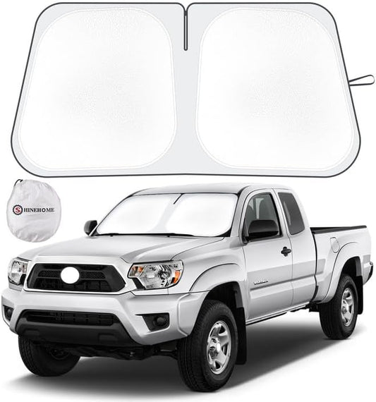 Car Sun Shade for 2016-2024 2025 2026 Toyota Tacoma Windshield Sun Shade, Sun Visor Windshield Screen Cover for Tacoma Front Window Sunshade Foldable Auto Interior Accessories UV Block to Keep Cool
