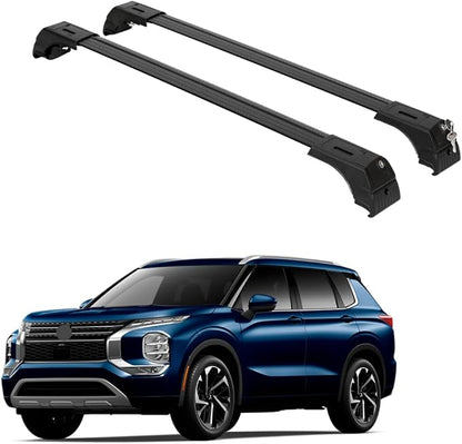 ERKUL Roof Rack Cross Bars for 2022-2026 Mitsubishi Outlander & Outlander PHEV (Not fit for Outlander Sport) | Lockable Aluminum Crossbars for Rooftop | Compatible with Flush Rails - Black