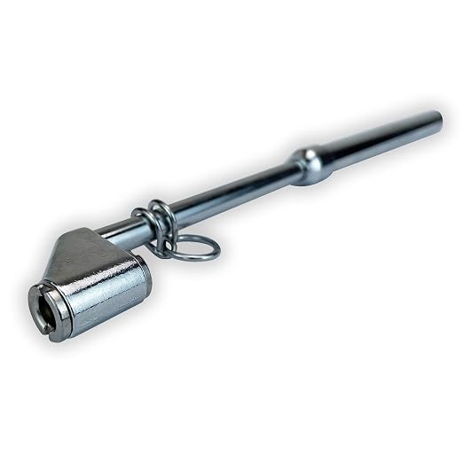 Haltec GA-185S Dual Foot 180 Degree Chrome Service Tire Air Gauge. Measures 10-150 PSI in 2 PSI Increments with Metal Indicator Bar.
