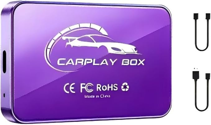 AI Box CarPlay Convert Wired to Wireless, Plug & Play Violet