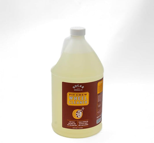 SOCAR Pit Crew Wheel Cleaner - 1 Gallon - Removes Brake Dust, Road Dirt, Grime. Professional Strength Powerful Formula. Safe for Aluminum, Chrome, Alloy Wheels, Brake Components