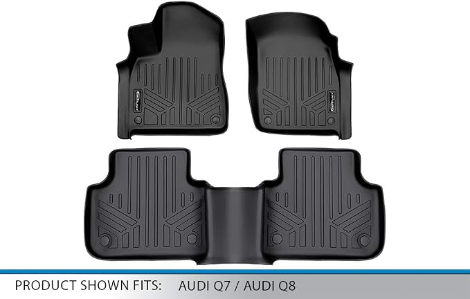 MAXLINER Custom Fit Floor Mats 2 Row Liner Set Compatible with 2017-2025 Audi Q7 / SQ7