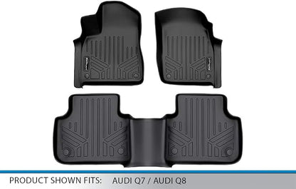 MAXLINER Custom Fit Floor Mats 2 Row Liner Set Compatible with 2017-2025 Audi Q7 / SQ7