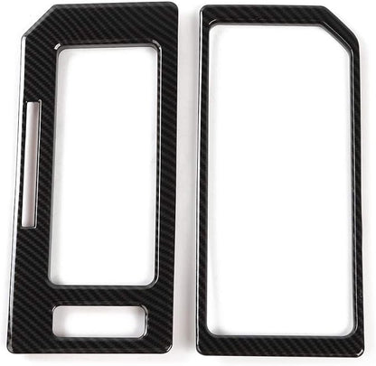 Voodonala Carbon Fiber Grain Cab Gear Shift and Cup Holder Trim Sheet Kit Interior Accessories for Ford F150 2016 2017 2018 2019 2020 (NOT FIT 21+)