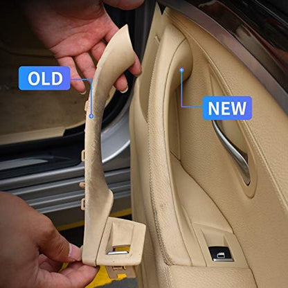 Side Door Handle for BMW 5 Series F10 F11,Inner Door Pull Handle Trim Cover Kits Replacement Window Switch Armrest Panel for BMW 520 523 525 528 530 535 (Black)