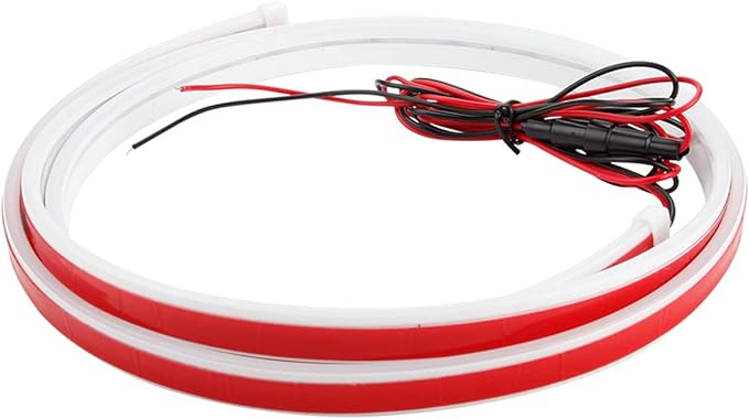 Car Hood Light, 70 Inch Auto LED Daytime Running Lights Strip, 12V Flexible Headlight Universal Engine Cover Decoration Exterior Accessories for Cars, SUVs, Trucks, Dynamic Scan Start-up Effect (Red)