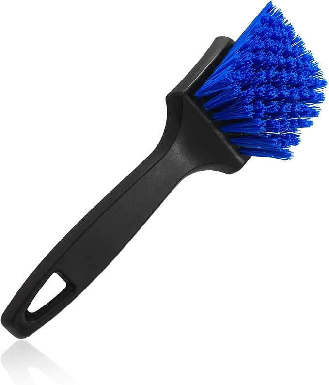 Car Carpet Cleaning Brush, 8.5-Inch Tire Cleaner Scrub Brushes with Stiff Bristles, Wheel Hub Scrub Brush Exterior Washing Supplies for Sedan SUV Truck, Car Accessories (Blue)