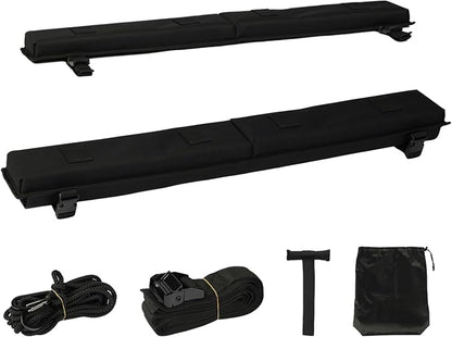 VEVOR Soft Roof Rack Pads, 30" Universal Car Roof Rack Pad for Various Crossbars, 176LBS Loading Luggage Kayak Carrier with 2 Tie Down Straps, 2 Quick Loop Straps & Storage Bag for SUP Canoe Snowboard