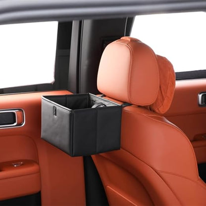 Car Trash Can, Foldable Multifunctional Hanging Storage Box Trash Can with a Roll of Garbage Bag, Multi Pocket Design Suitable for Car, Home, and Office Car Trash Cans (black1)