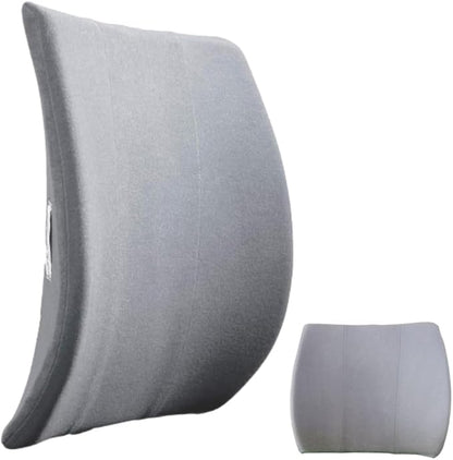 Thin Ergonomic Bucket Seat Lower Lumbar Back Support Pillow Cushion for Office Chair, Car, Truck, Wheelchair, Gaming Chair and Recliner for Pain Relief Made in USA - Gray