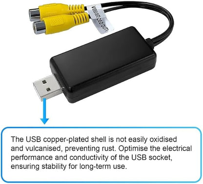 TheCoolCube USB to CVBS Video Output Adapter 2 CVBS Output USB to RCA Cable DC 5V for Android Multimedia Player and Android TV Player