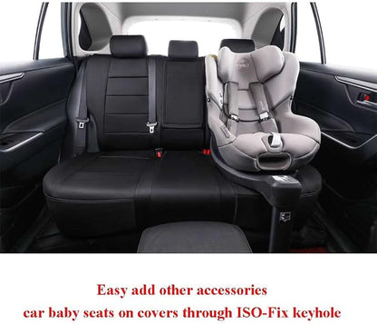 EKR Rav4 Seat Covers Custom Fit for Toyota Rav4 (Only Hybrid) 2019-2025 LE,XLE,XLE Premium,Limited,Woodland Edition,Car Seat Cover Full Set for SUV,Neoprene(Black)