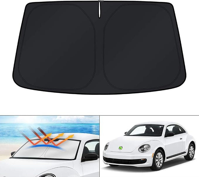 KUST Windshield Sun Shade for Volkswagen VW Beetle 2012-2019 Accessories Custom Fit Sunshade Window Sun Visor Protector Foldable Blocks UV Rays Keep Your Car Cooler