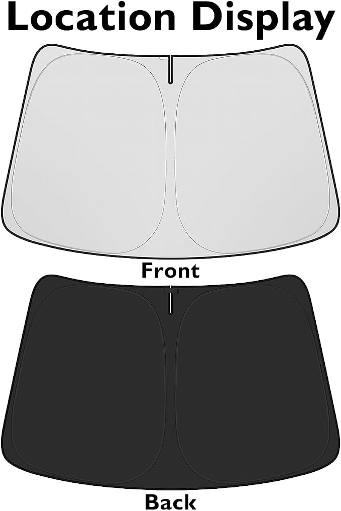 BIBLOZ Car Windshield Sun Shade for Toyota Corolla 2014-2018, L, LE, S, SE, XLE, XSE Accessories Foldable PET Sunshade Keeps The Car Cool Inside