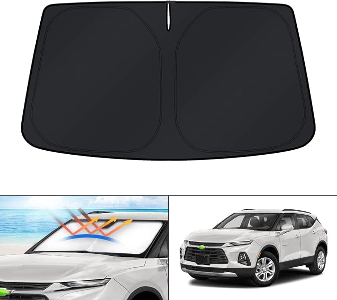KUST Windshield Sun Shade for 2019-2025 2026 Chevrolet/Chevy Blazer Accessories Window Sunshade Sun Visor Protector Foldable Blocks UV Rays Keep Car Cooler