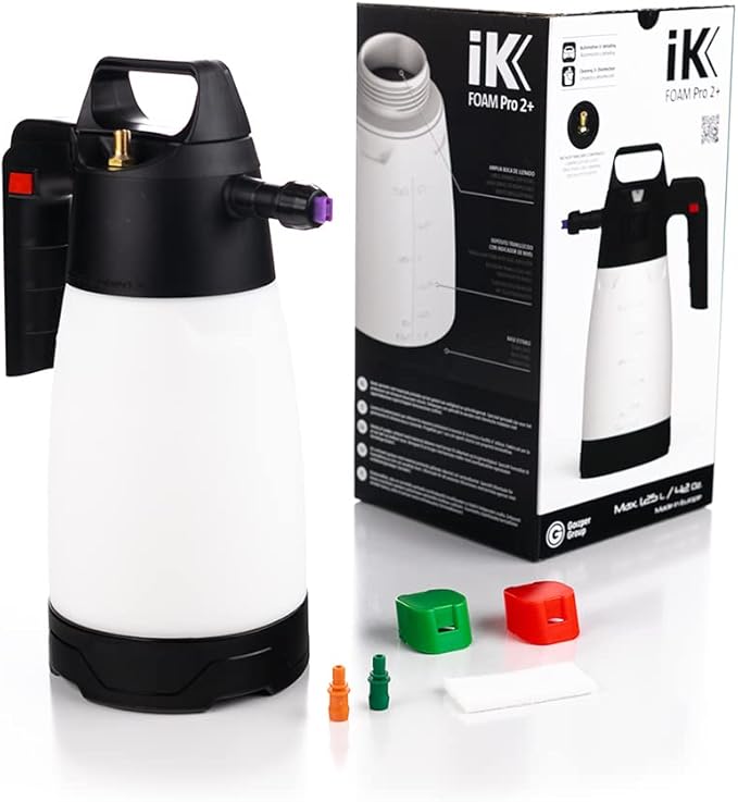 IK FOAM Pro 2+ Pump Spray Foamer with Schrader Valve – FoamSprayer 50 oZ – High-Pressure, Adjustable Nozzle – Ideal for Car Detailing, Cleaning & Maintenance