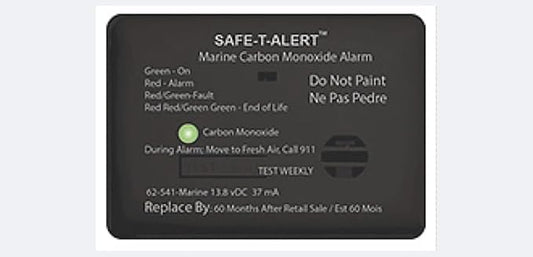 MTI Industries 62-541-BL-MARINE Marine Carbon Monoxide Alarm BLK Surface Mount 12 VDC Hard Wire