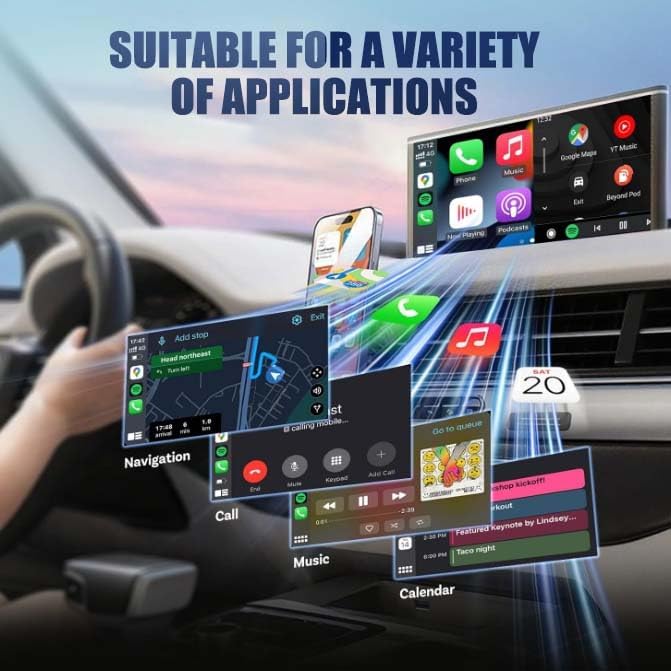 Carplay Wireless Adapter for Toyota Rav4 2019-2024, Fast Auto-Connect, Stable Connection, Wired to Wireless Adapter, No Latency,Silver