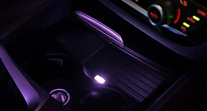 iJDMTOY Purple Magenta USB Plug-in Miniature/Nano LED Car Interior Ambient Accent Lighting Kit