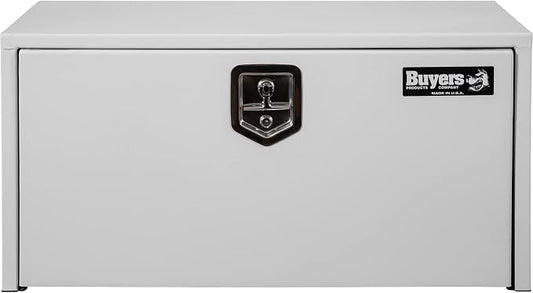 Buyers Products 1702400 Steel Underbody Truck Box, 18x 18x 24 Inch, Job Site Box, Lockable T-Handle Latch, Utility Tool Box, Heavy Duty Storage and Organizer, Made In The USA, White