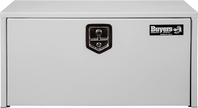 Buyers Products 1702405 White Steel Underbody Truck Tool Box, 18 x 18 x 36, Made in USA, 14 Ga Steel, Locking Stainless Latch, Weather-Resistant, Powder-Coated, Secure Storage for Work Trucks