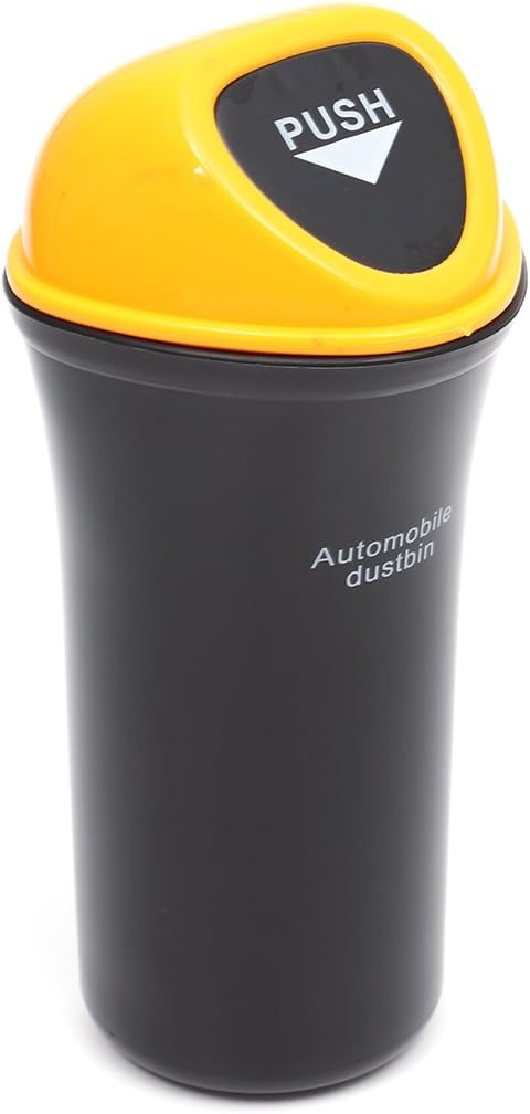 Automobile Dustbin Car Trash Can Garbage Can Leakproof Vehicle Trash Bin(Yellow)