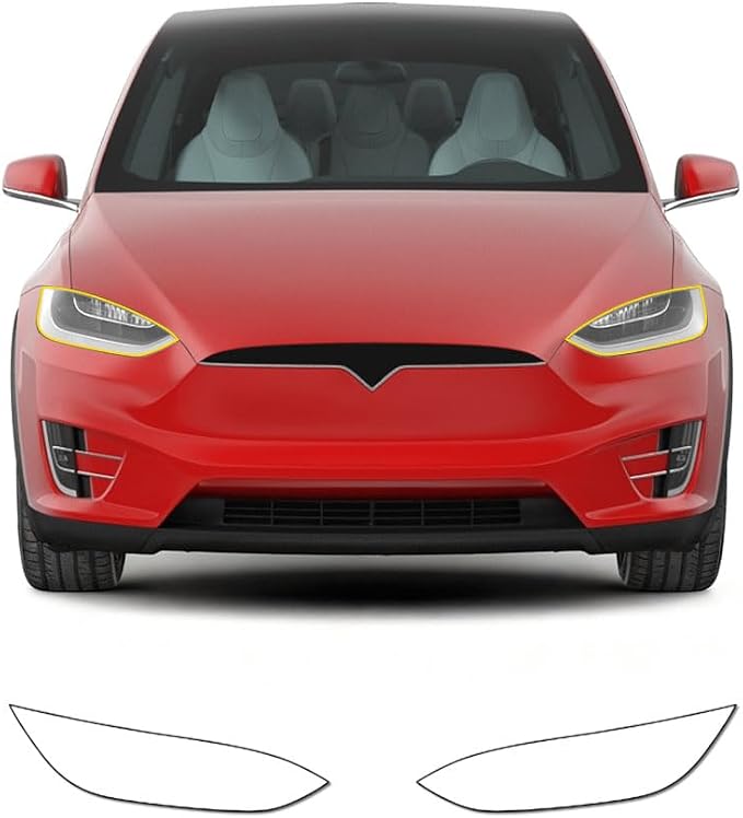 for Tesla Model X 2016-2021 TPU 9Mil Pre-Cut Paint Protection Film Car Vinyl Wrap PPF Transparent Protective Anti-Scratch Self Healing Shield Guard Waterproof Car Wrap Film for Headlight