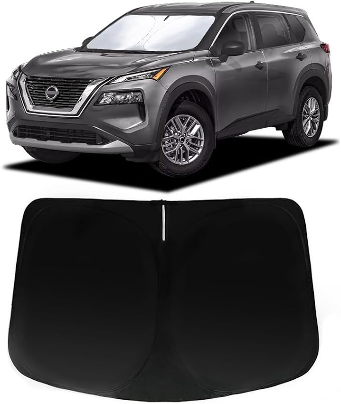 Windshield Sun Shade for 2024 2025 2026 Nissan Rogue(Not for Rogue Sport), Car Front Window Sunshade with 240T Sun Visor Protector Blocks UV Rays Heat Sun Shield Accessories