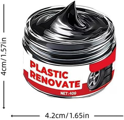 Black Trim Restorer,Plastic Restorer for Cars,Tire Polishing Paste,Car Tire Shine with Sponge,Wheel Cleaning Refurbish Wax,Long-Lasting UV Protection Shine Applicator for Truck Car Accessories