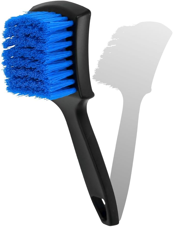 ZIMISI 8.3×2.5 Inch Car Wash Brush, Soft Bristle Short Handle Carpet Cleaning Brush, Scrub Brush for Floor Mats, Tires, Automotive Wheel Bushes for Vehicle Interior & Home (Blue)
