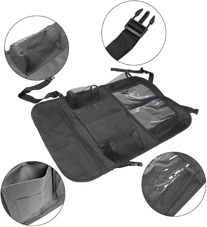 Helteko Car Seat Organizer, Ultra Version Kids Backseat Car Organizers and Storage, Waterproof Back Seat Protector Kick Mats with Tablet Holder 12 in, Car Accessories Interior and Travel Essentials.