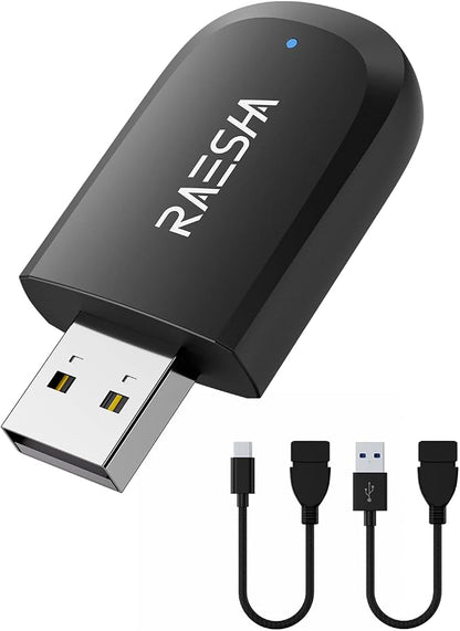 RAESHA Wireless CarPlay Adapter – Mini 2 in 1 Wireless CarPlay Adapter for Both Apple CarPlay and Android Auto – Easy Installation, Clutter-Free, and Seamless Control with Ultra-Fast Connection